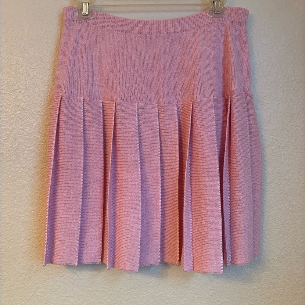 Elegant Pleated Pink Midi Skirt